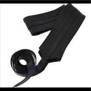 Black  leather Obi wrap belt by GILI